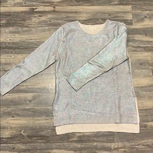Silence + noise metallic tunic sweater.